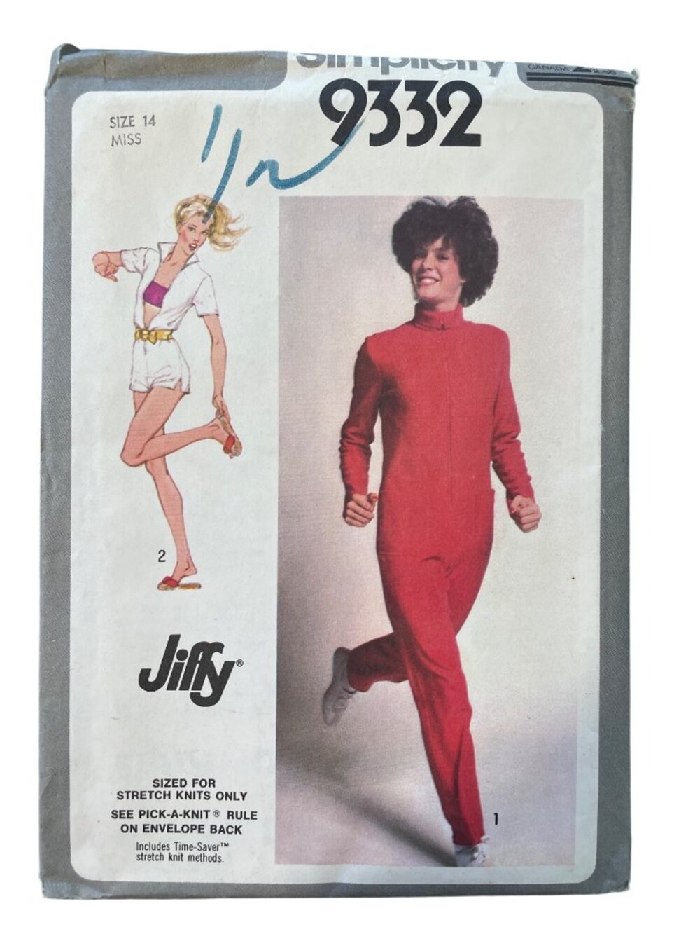 Vintage 70s Simplicity 9332 Sewing Pattern Size 14 Miss Jumpsuit Two Length CUT